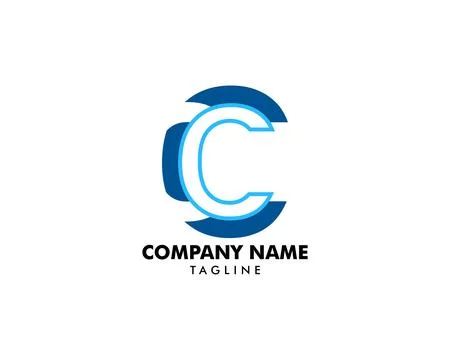 Initial Letter CC Logo Template Design Stock Illustration