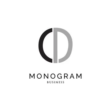 Initial Letter CD Monogram Icon Logo Design Template Stock Illustration