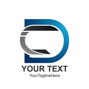 Initial letter CD or DC logo design template element colored black blue for b Stock Illustration