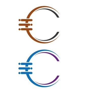 Initial letter CE or EC logo vector logo design Pro Vector Stock Illustration