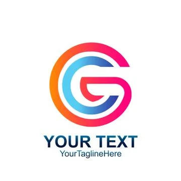 Initial letter CG or GC logo template colorfull design for business and compa Stock Illustration