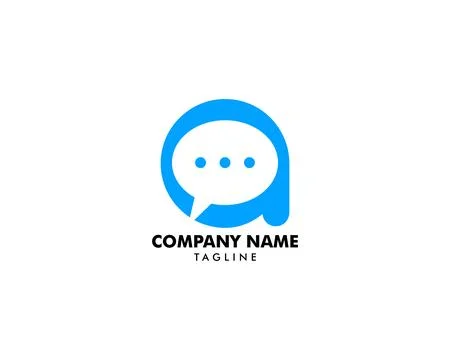 Initial Letter A Chat Logo Template Design Stock Illustration