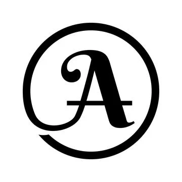 Initial Letter A Circle Icon Vector Stock Illustration