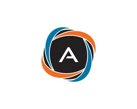 Initial Letter A Circle Negative Space Logo Design Template Stock Illustration
