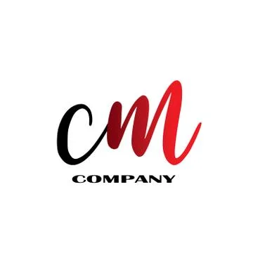 Initial Letter CM Linked Design Logo - Vector Stock Illustration
