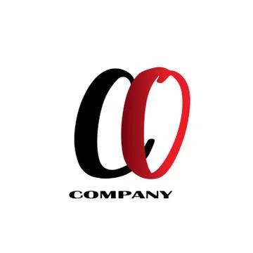 Initial Letter CO Linked Design Logo - Vector Stock Illustration