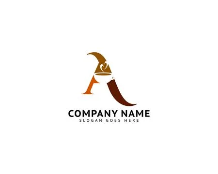 Initial Letter A Coffee Logo Icon Design Template Elements Stock Illustration