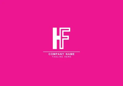 Initial letter combination of HF or FH minimal logo Stock Illustration