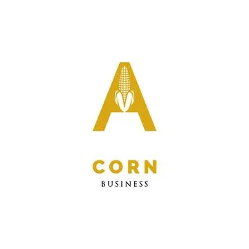 Initial Letter A Corn Icon Logo Design Template Illustration