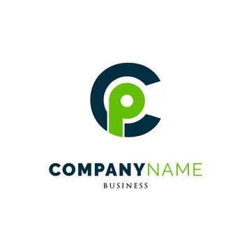Initial Letter CP Icon Logo Design Template Stock Illustration