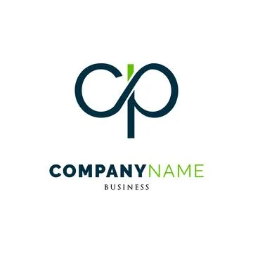 Initial Letter CP Icon Logo Design Template Stock Illustration