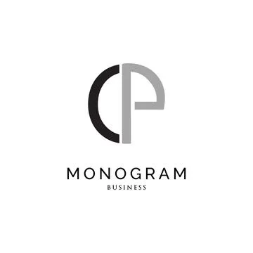 Initial Letter CP Monogram Icon Logo Design Template Stock Illustration