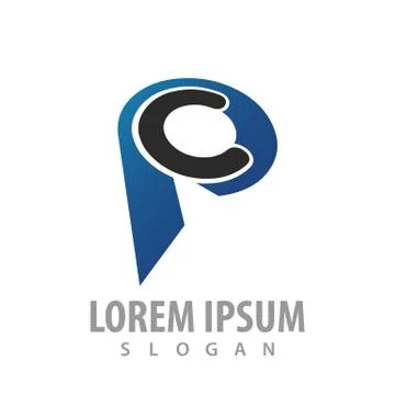 Initial letter CP PC logo concept design. Symbol graphic template element vec Stock Illustration