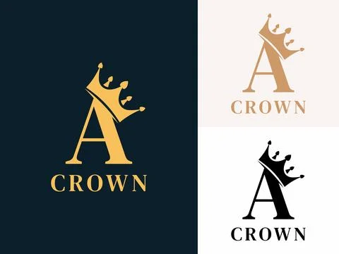 Initial letter A with Crown logo design. Letter A Initial identity logo. Cr.. Stock Illustration