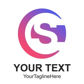 Initial letter CS or S logo design template element Circle colorful for busin Illustrazione stock