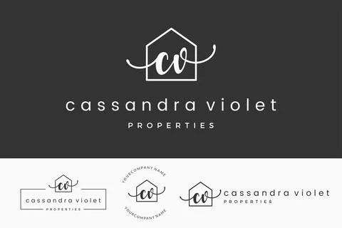 Initial letter CV C logo real estate. Home, house, realtor, property, buildin Stock Illustration