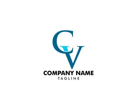 Initial Letter CV Logo Design vector Stock Illustration