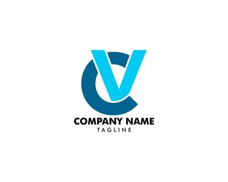 Initial Letter CV Logo Design vector Illustrazione stock