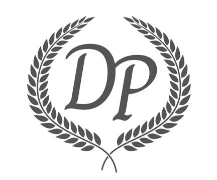 Initial letter D and P, DP monogram logo design with laurel wreath. Luxury .. Stock Illustration
