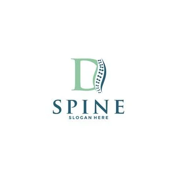 Initial Letter D and spine logo vector, Chiropractic Logo design icon templat Stock Illustration