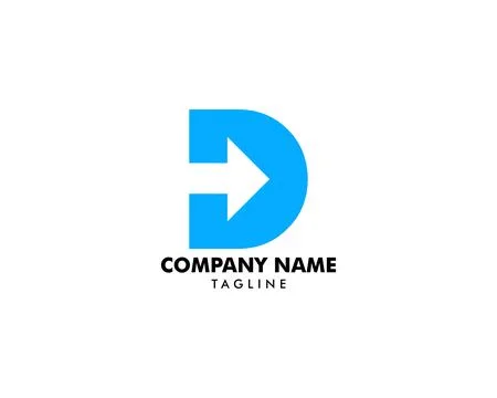 Initial letter D arrow logo design template Stock Illustration