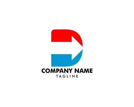 Initial letter D arrow logo design template Stock Illustration