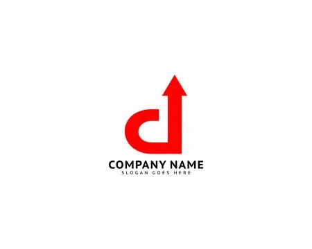 Initial letter D arrow logo design template Stock Illustration