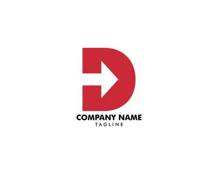 Initial Letter D with Arrow Logo Design Template Stock Illustration