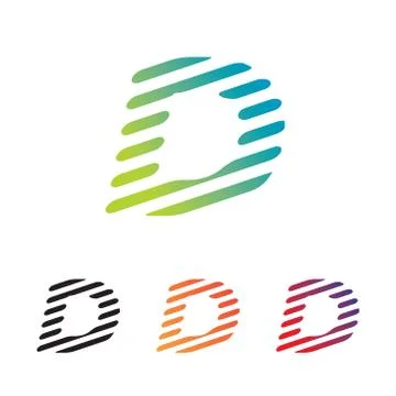 Initial letter D capital logos from unique, abstract and modern lines. Stock Illustration
