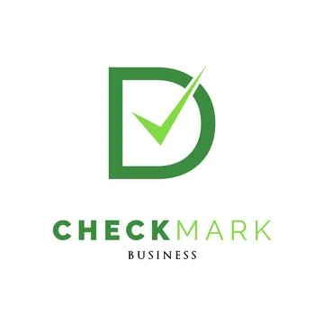 Initial Letter D Check Mark or Tick Icon Logo Design Template Stock Illustration