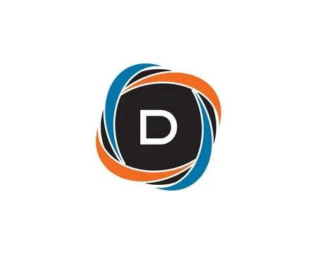 Initial Letter D Circle Negative Space Logo Design Template Stock Illustration