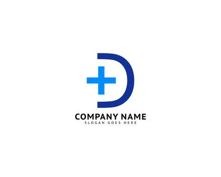 Initial letter D cross plus medical logo icon design template elements イラスト素材