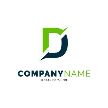 Initial Letter D Cut Out Icon Vector Logo Template Illustration Design Ilustração Stock
