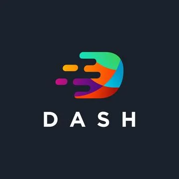 Initial letter D for dash digital logo icon vector template Illustrazione stock