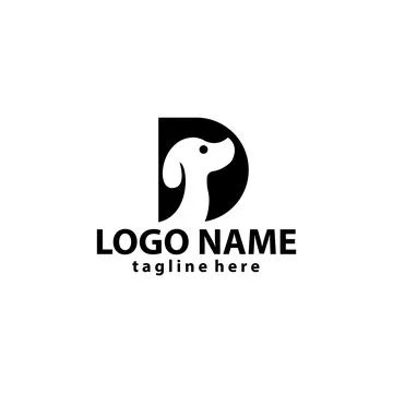 Initial letter D Dog logo design vector Stock Illustration