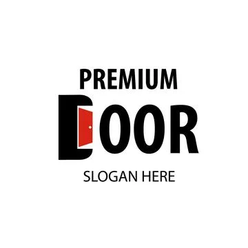 Initial Letter D door logo, Letter D with open door logo design illustration. Stock Illustration