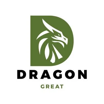 Initial Letter D Dragon Icon Logo Design Template Stock Illustration