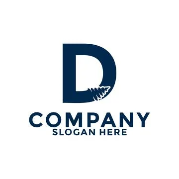 Initial letter D drill logo vector, initial letter with Drill Logo design t.. Stock Illustration