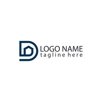 Initial letter D home concept vector logo design Stock Illustration