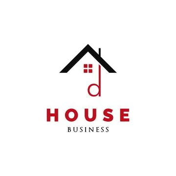 Initial Letter D House Icon Logo Design Template Stock Illustration