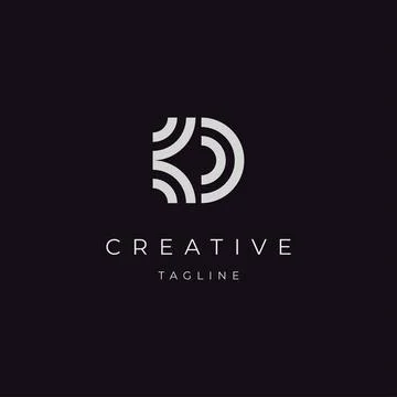 Initial letter D KD logo design Stock Illustration