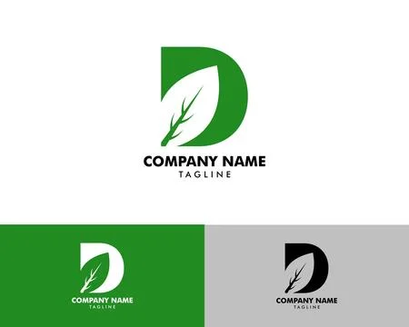 Initial Letter D Leaf Logo Design Template Element Stock Illustration