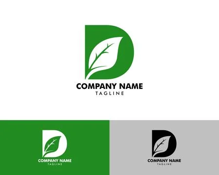 Initial Letter D Leaf Logo Design Template Element Stock Illustration