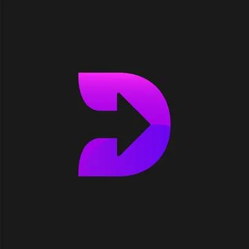 Initial letter D logo design. Letter D logo icon design template element wi.. Stock Illustration