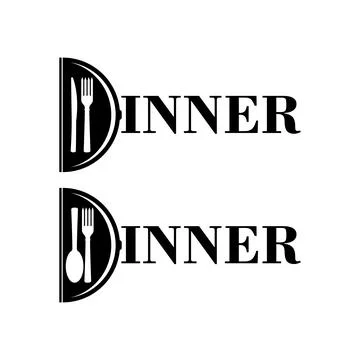 Initial letter D logo dinner for restaurant or cafe. Stock Illustration