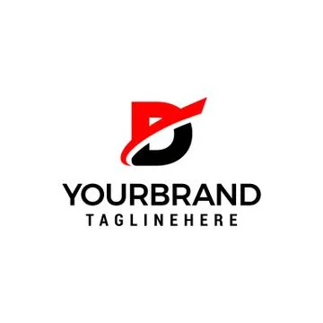 Initial letter D logo with slice element graphic vector template Stock Illustration