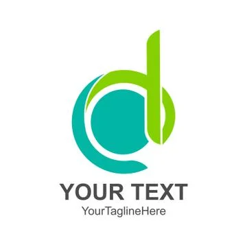Initial letter D logo template colored green design for business and company Stock Illustration