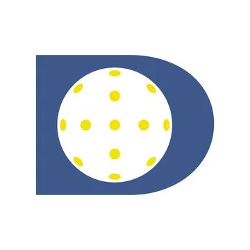 Initial letter d pickleball icon logo design template Stock Illustration