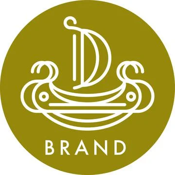 Initial letter D for sailing ship company logo Stock Illustration