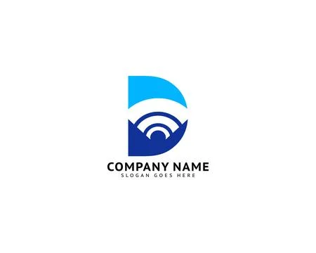 Initial Letter D Signal Logo Design Template Element Stock Illustration